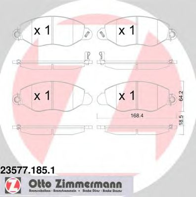 Set placute frana,frana disc FORD TRANSIT platou / sasiu (FM, FN) (2000 - 2006) ZIMMERMANN 23577.185.1 piesa NOUA