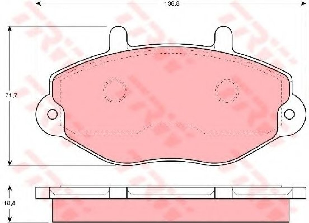 Set placute frana,frana disc FORD TRANSIT platou / sasiu (E) (1994 - 2000) TRW GDB1080 piesa NOUA