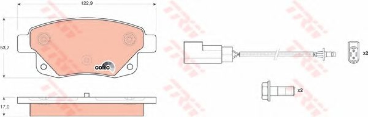 Set placute frana,frana disc FORD TRANSIT caroserie (2006 - 2014) TRW GDB1725 piesa NOUA