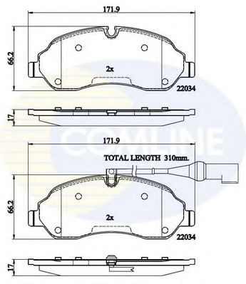 Set placute frana,frana disc FORD TRANSIT caroserie (2013 - 2016) COMLINE CBP22214 piesa NOUA