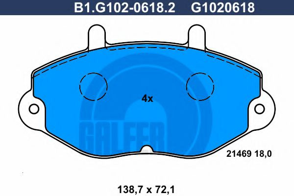 Set placute frana,frana disc FORD TRANSIT caroserie (E) (1994 - 2000) GALFER B1.G102-0618.2 piesa NOUA