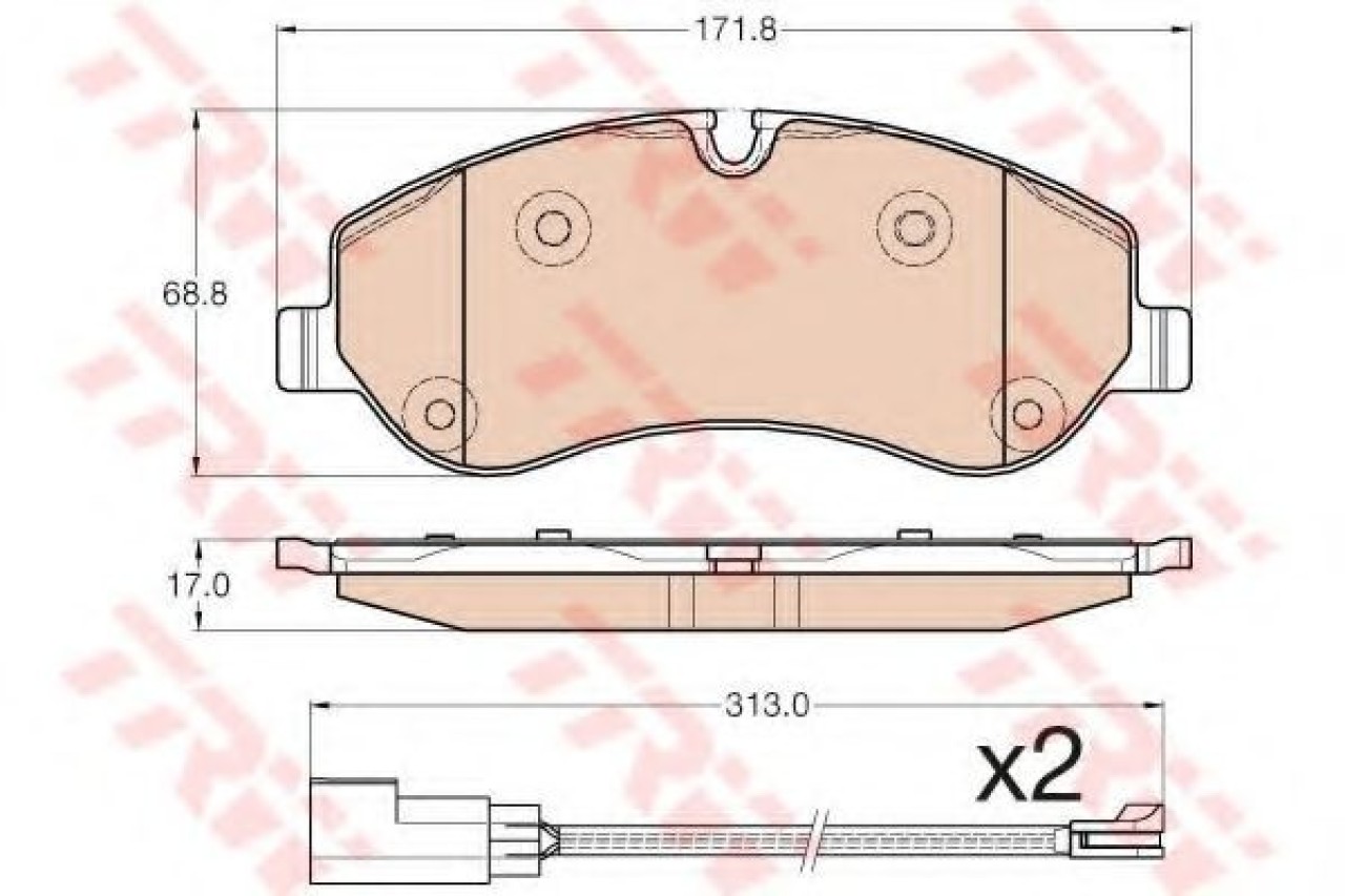 Set placute frana,frana disc FORD TRANSIT caroserie (2013 - 2016) TRW GDB1967 piesa NOUA