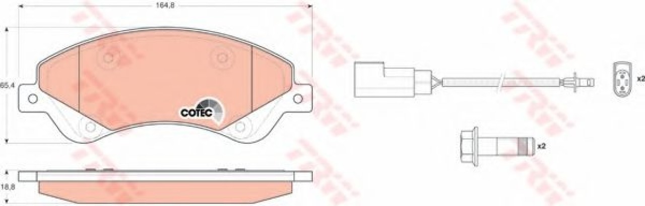Set placute frana,frana disc FORD TRANSIT caroserie (2006 - 2014) TRW GDB1723 piesa NOUA
