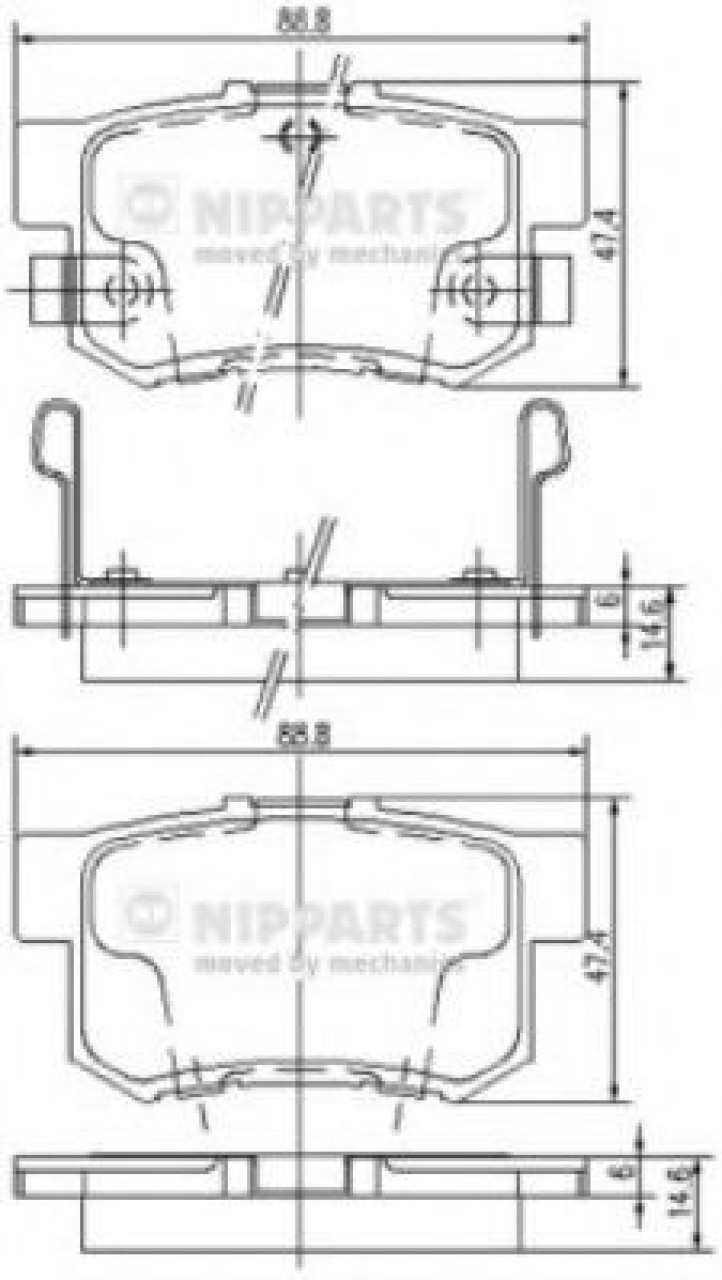 Set placute frana,frana disc HONDA ACCORD VI (CG, CK) (1997 - 2003) NIPPARTS J3614008 piesa NOUA