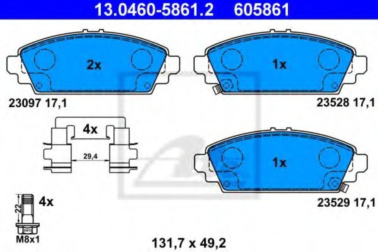 Set placute frana,frana disc HONDA ACCORD VI Hatchback (CH) (1999 - 2002) ATE 13.0460-5861.2 piesa NOUA
