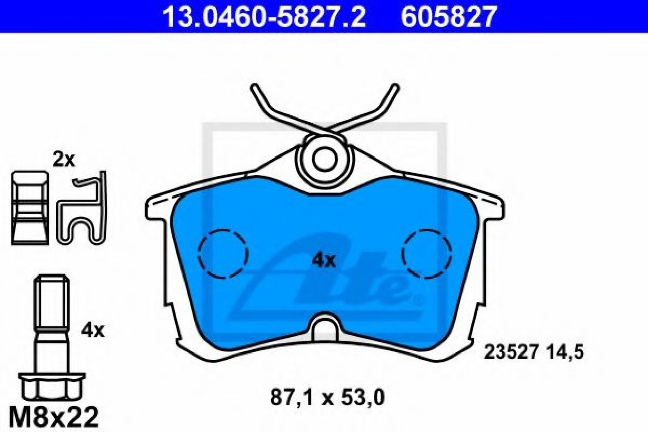 Set placute frana,frana disc HONDA ACCORD VI Hatchback (CH) (1999 - 2002) ATE 13.0460-5827.2 piesa NOUA
