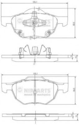 Set placute frana,frana disc HONDA ACCORD VII (CL) (2003 - 2008) NIPPARTS J3604064 piesa NOUA