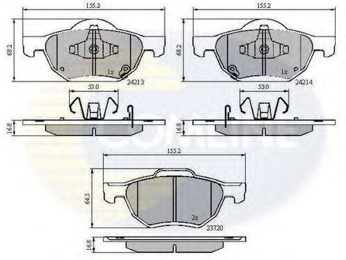 Set placute frana,frana disc HONDA ACCORD VII (CM) (2002 - 2008) COMLINE CBP31195 piesa NOUA