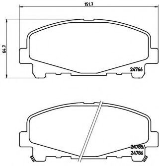 Set placute frana,frana disc HONDA ACCORD VIII (CU) (2008 - 2016) BREMBO P 28 043 piesa NOUA