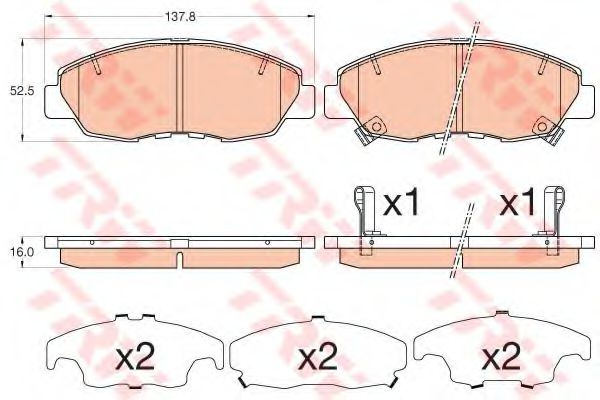 Set placute frana,frana disc HONDA CIVIC IX Hatchback (FK) (2012 - 2016) TRW GDB3609 piesa NOUA