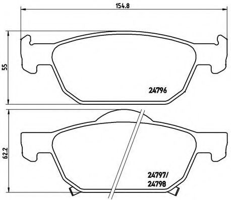 Set placute frana,frana disc HONDA CIVIC IX Limuzina (FB, FG) (2011 - 2016) BREMBO P 28 044 piesa NOUA