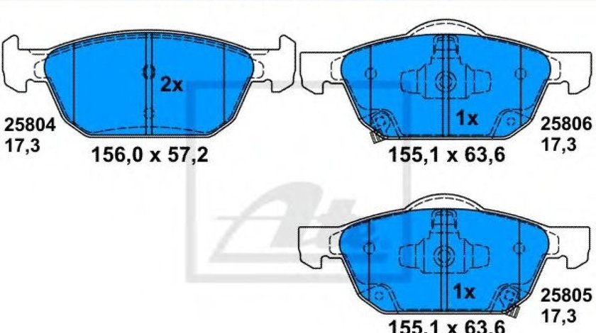 Set placute frana,frana disc HONDA CIVIC IX Tourer (FK) (2014 - 2016) ATE 13.0460-7284.2 piesa NOUA