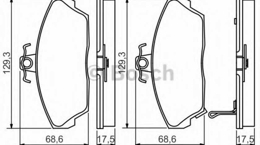 Set placute frana,frana disc HONDA CIVIC VI Hatchback (EJ, EK) (1995 - 2001) BOSCH 0 986 495 233 piesa NOUA