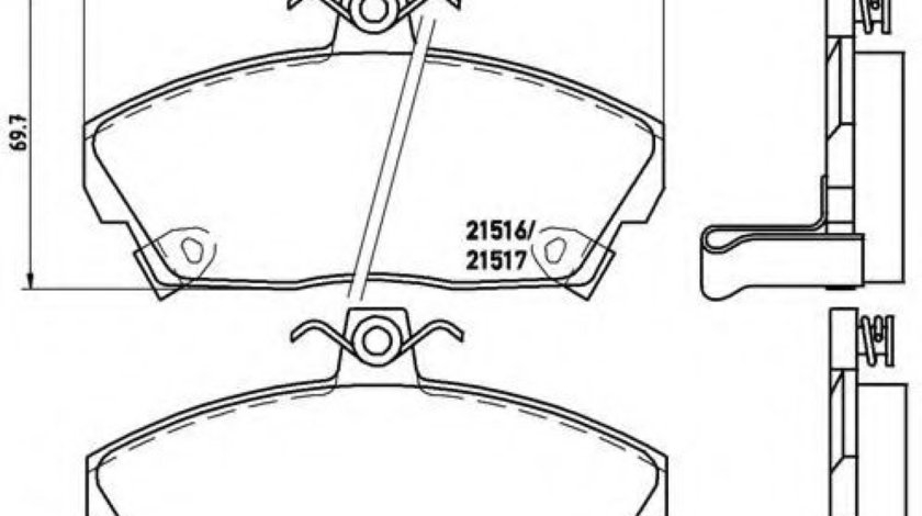 Set placute frana,frana disc HONDA CIVIC VII Cupe (EM2) (2001 - 2005) BREMBO P 28 020 piesa NOUA