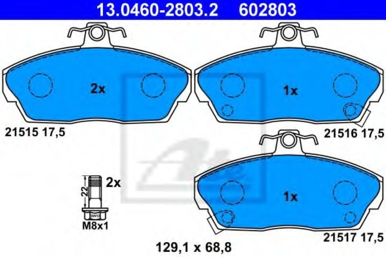Set placute frana,frana disc HONDA CIVIC VII Cupe (EM2) (2001 - 2005) ATE 13.0460-2803.2 piesa NOUA
