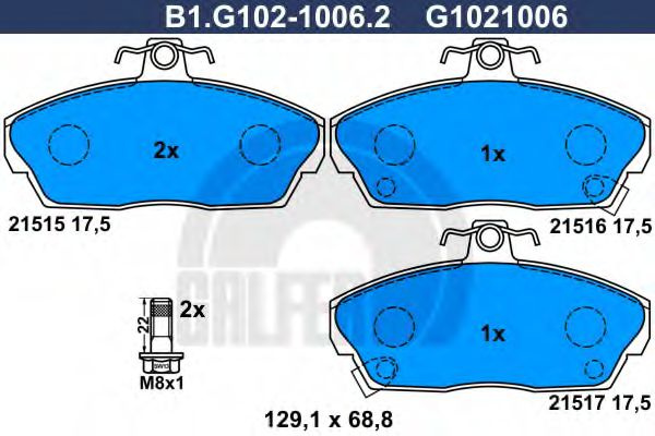 Set placute frana,frana disc HONDA CIVIC VII Hatchback (EU, EP, EV) (1999 - 2006) GALFER B1.G102-1006.2 piesa NOUA
