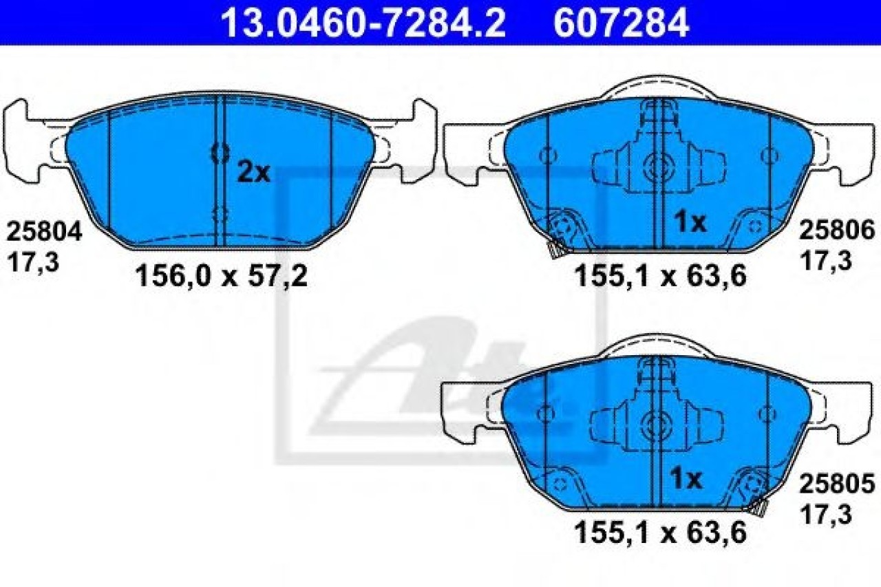 Set placute frana,frana disc HONDA CIVIC VIII Limuzina (FD, FA) (2005 - 2012) ATE 13.0460-7284.2 piesa NOUA