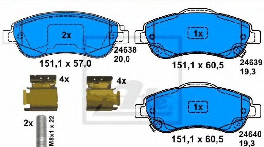Set placute frana,frana disc HONDA CR-V II (RD) (2001 - 2006) ATE 13.0460-5753.2 produs NOU
