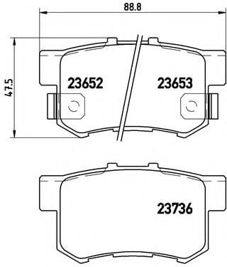 Set placute frana,frana disc HONDA CR-V II (RD) (2001 - 2006) BREMBO P 28 039 piesa NOUA