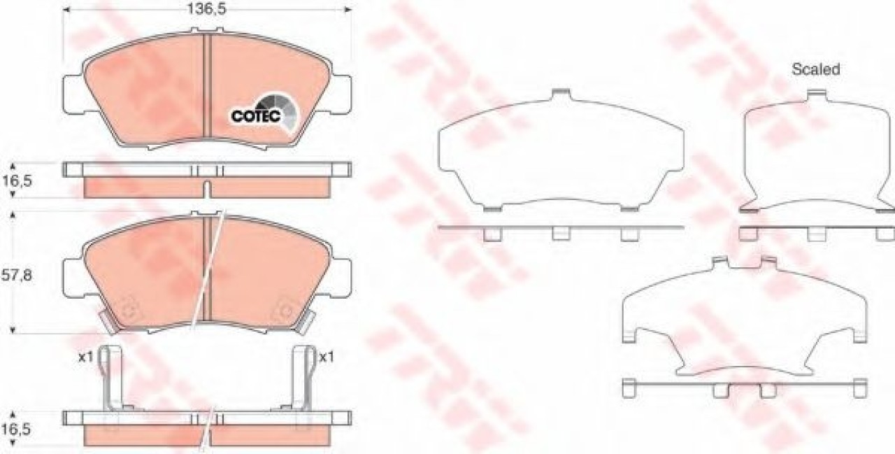 Set placute frana,frana disc HONDA CR-Z (ZF1) (2010 - 2016) TRW GDB3375 piesa NOUA