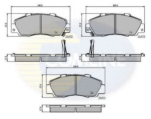 Set placute frana,frana disc HONDA HR-V (GH) (1999 - 2006) COMLINE CBP3551 piesa NOUA