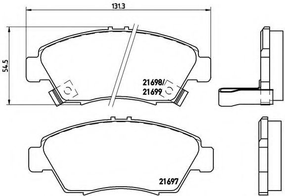 Set placute frana,frana disc HONDA JAZZ II (GD) (2002 - 2008) BREMBO P 28 024 piesa NOUA