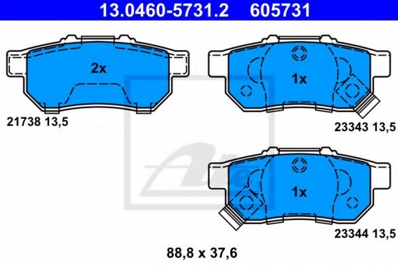 Set placute frana,frana disc HONDA JAZZ II (GD) (2002 - 2008) ATE 13.0460-5731.2 piesa NOUA