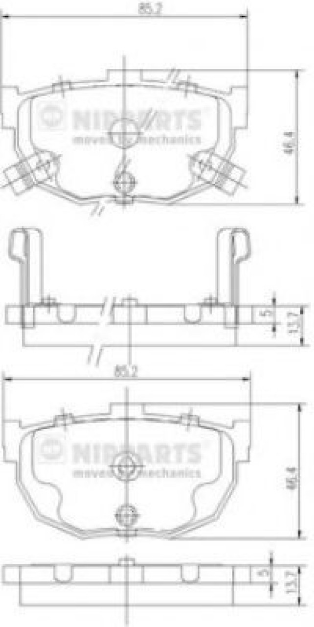 Set placute frana,frana disc HYUNDAI ELANTRA (XD) (2000 - 2006) NIPPARTS J3610505 piesa NOUA