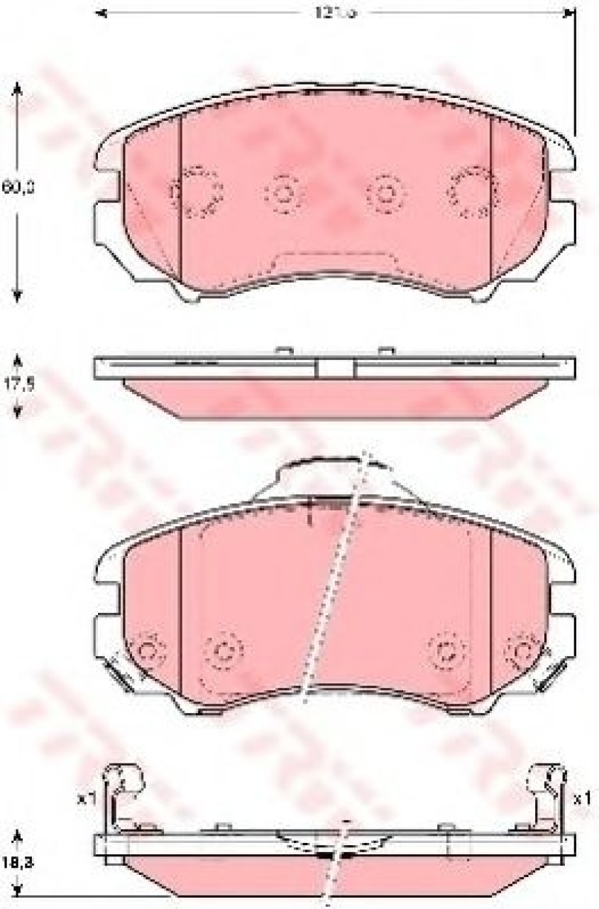 Set placute frana,frana disc HYUNDAI ELANTRA limuzina (HD) (2005 - 2011) TRW GDB3386 piesa NOUA