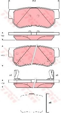 Set placute frana,frana disc HYUNDAI GETZ (TB) (2002 - 2010) TRW GDB3432 piesa NOUA