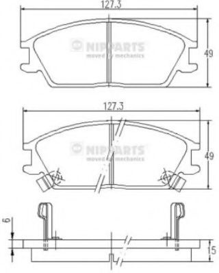 Set placute frana,frana disc HYUNDAI GETZ (TB) (2002 - 2010) NIPPARTS J3600539 piesa NOUA