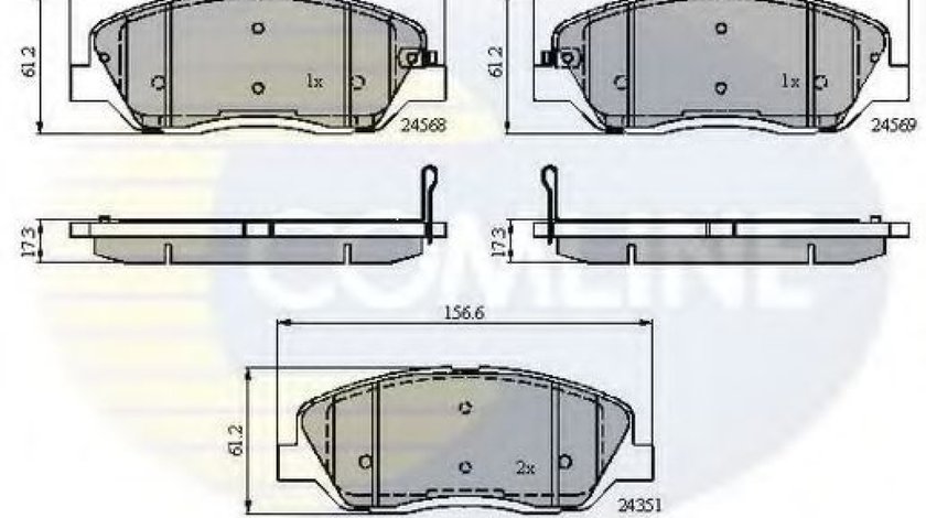 Set placute frana,frana disc HYUNDAI GRAND SANTA FE (2013 - 2016) COMLINE CBP31676 piesa NOUA