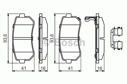 Set placute frana,frana disc HYUNDAI i20 (PB, PBT) (2008 - 2014) BOSCH 0 986 494 627 piesa NOUA