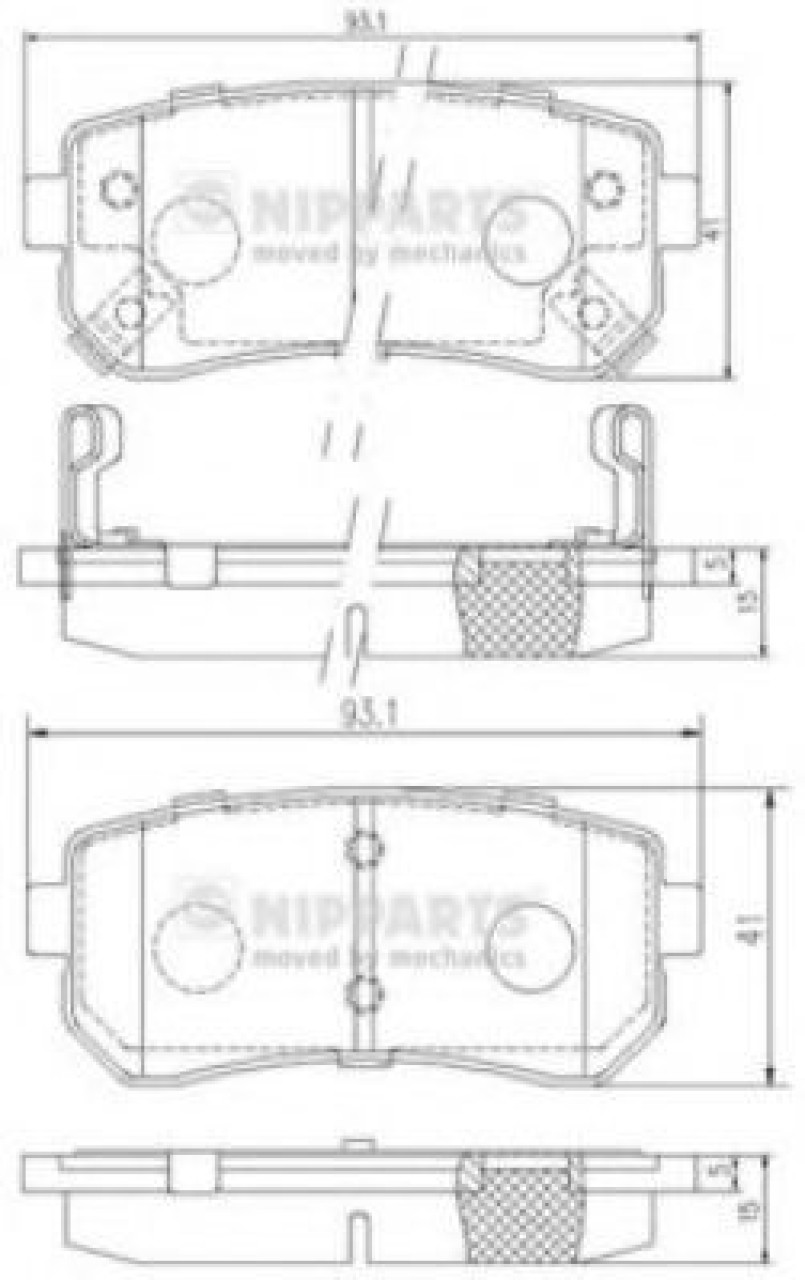 Set placute frana,frana disc HYUNDAI i30 Cupe (2013 - 2016) NIPPARTS J3610512 piesa NOUA