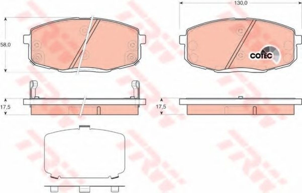 Set placute frana,frana disc HYUNDAI i30 (FD) (2007 - 2011) TRW GDB3450 piesa NOUA