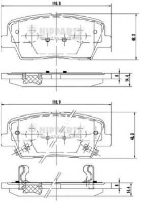 Set placute frana,frana disc HYUNDAI SANTA FE III (DM) (2012 - 2016) NIPPARTS N3610312 piesa NOUA