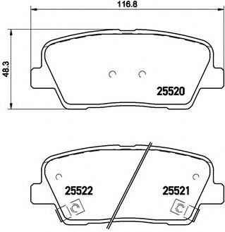 Set placute frana,frana disc HYUNDAI SANTA FE III (DM) (2012 - 2016) BREMBO P 30 063 piesa NOUA