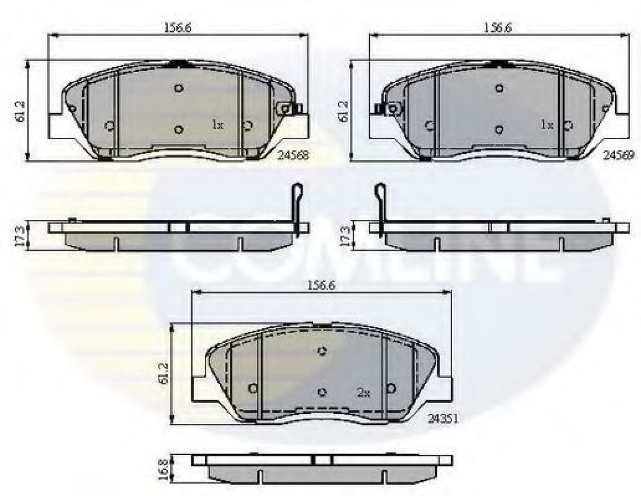 Set placute frana,frana disc HYUNDAI SANTA FE III (DM) (2012 - 2016) COMLINE CBP31676 piesa NOUA