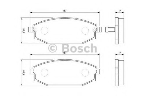 Set placute frana,frana disc HYUNDAI SONATA IV (EF) (1998 - 2005) BOSCH 0 986 424 727 piesa NOUA
