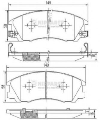 Set placute frana,frana disc HYUNDAI TERRACAN (HP) (2001 - 2006) NIPPARTS J3600534 piesa NOUA