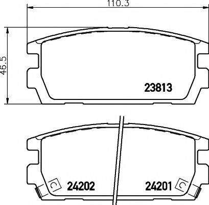 Set placute frana,frana disc HYUNDAI TERRACAN (HP) (2001 - 2006) TEXTAR 2381301 piesa NOUA