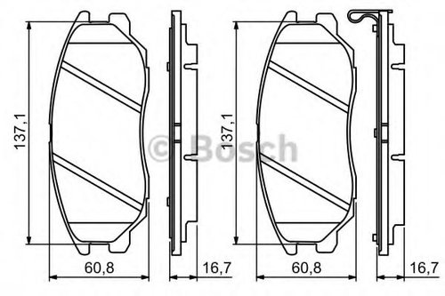 Set placute frana,frana disc HYUNDAI TERRACAN (HP) (2001 - 2006) BOSCH 0 986 494 347 piesa NOUA