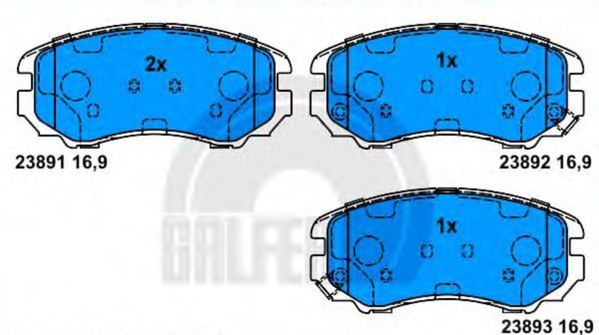 Set placute frana,frana disc HYUNDAI TUCSON (JM) (2004 - 2010) GALFER B1.G102-1417.2 piesa NOUA