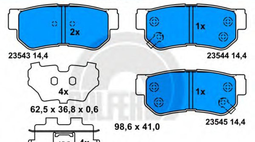 Set placute frana,frana disc HYUNDAI TUCSON (JM) (2004 - 2010) GALFER B1.G102-1419.2 piesa NOUA