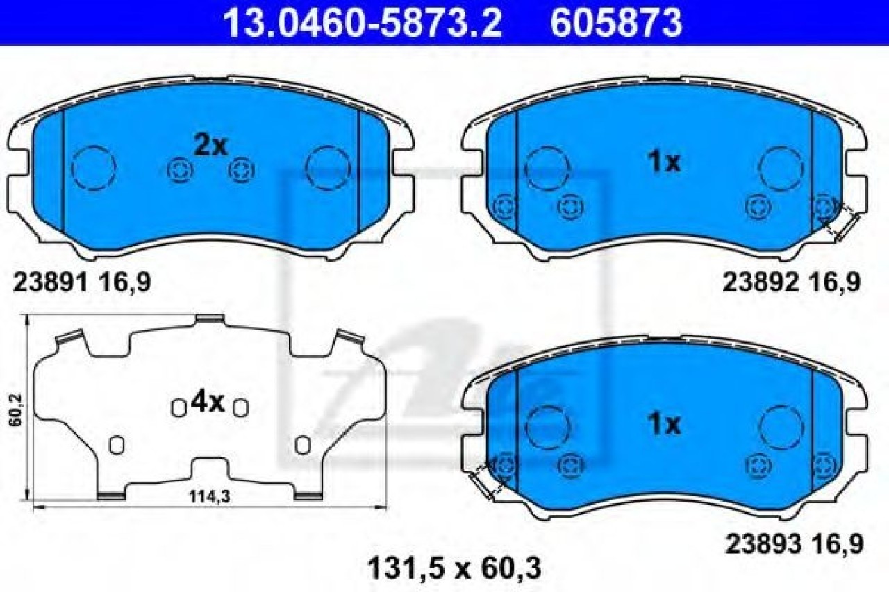 Set placute frana,frana disc HYUNDAI TUCSON (JM) (2004 - 2010) ATE 13.0460-5873.2 piesa NOUA