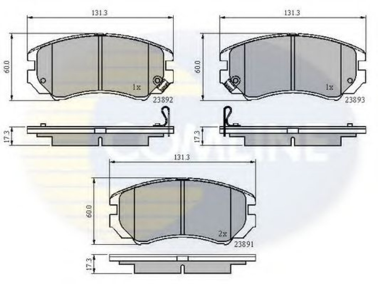 Set placute frana,frana disc HYUNDAI TUCSON (JM) (2004 - 2010) COMLINE CBP31196 piesa NOUA