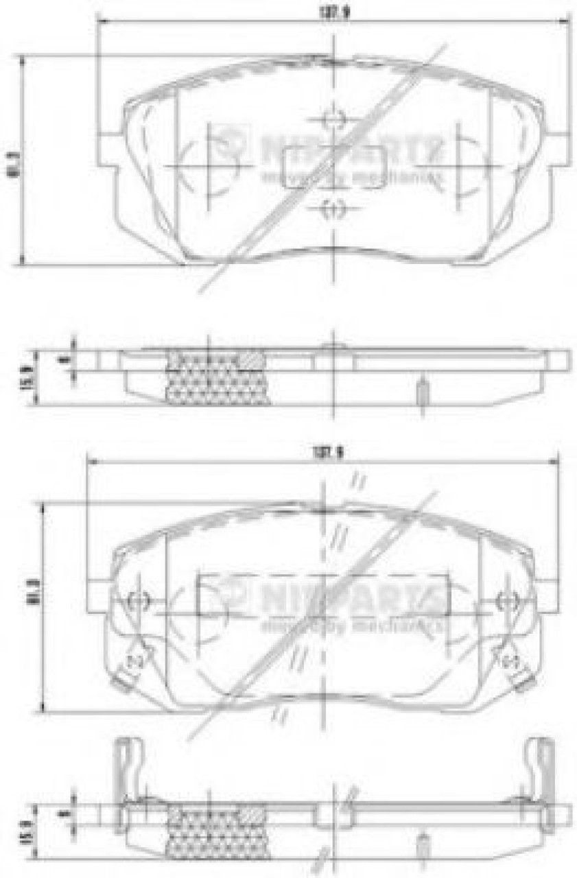 Set placute frana,frana disc HYUNDAI TUCSON (TLE) (2015 - 2016) NIPPARTS N3600330 piesa NOUA