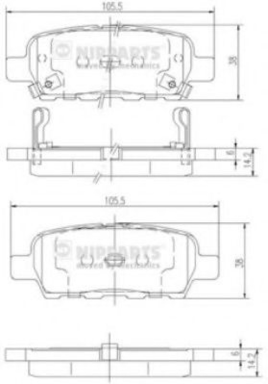 Set placute frana,frana disc INFINITI EX (2007 - 2016) NIPPARTS J3611044 piesa NOUA