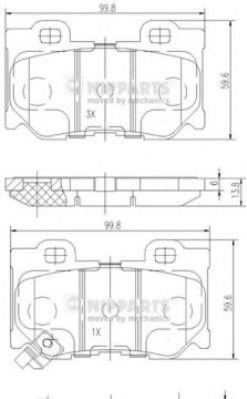 Set placute frana,frana disc INFINITI FX (2008 - 2016) NIPPARTS N3611053 piesa NOUA