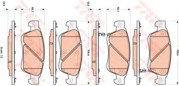 Set placute frana,frana disc INFINITI FX (2008 - 2016) TRW GDB3503 piesa NOUA